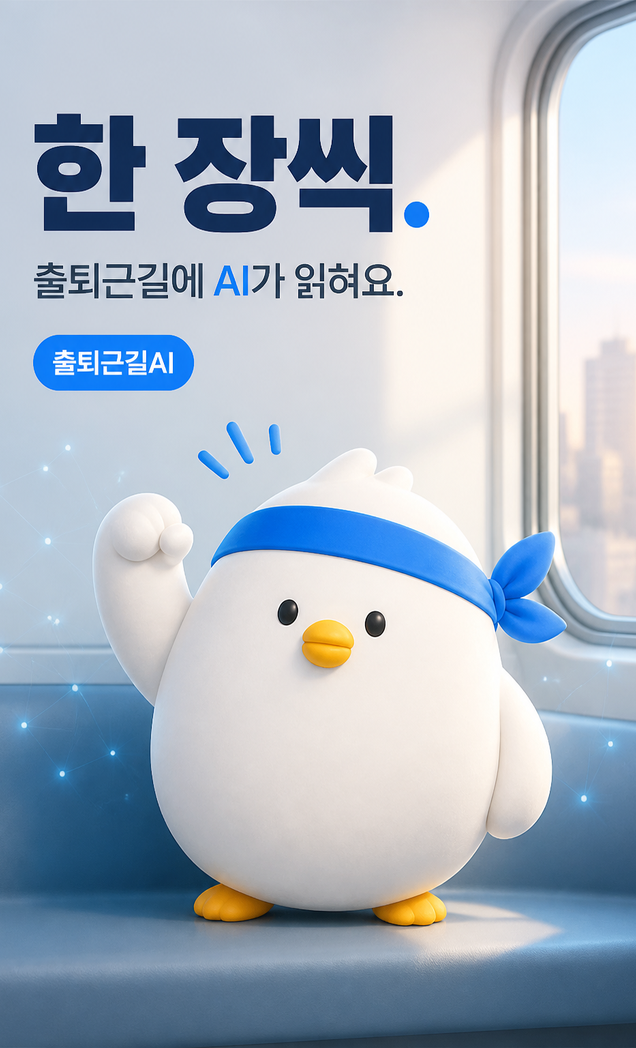 한 장씩. 출퇴근길에 AI가 읽혀요.